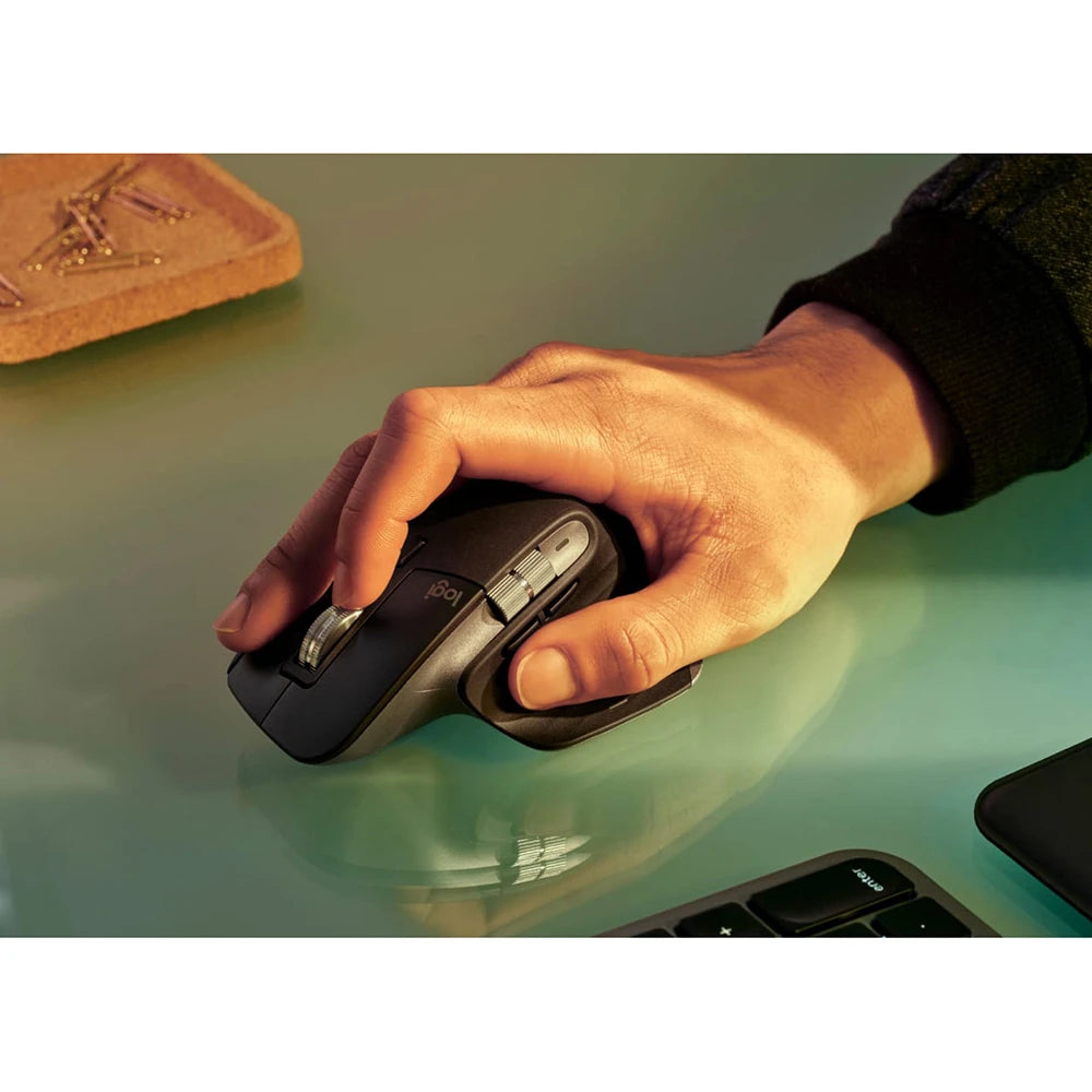 Logitech MX Keys S Combo for Mac, Wireless Keyboard, Mouse, Palm Rest - Space Grey