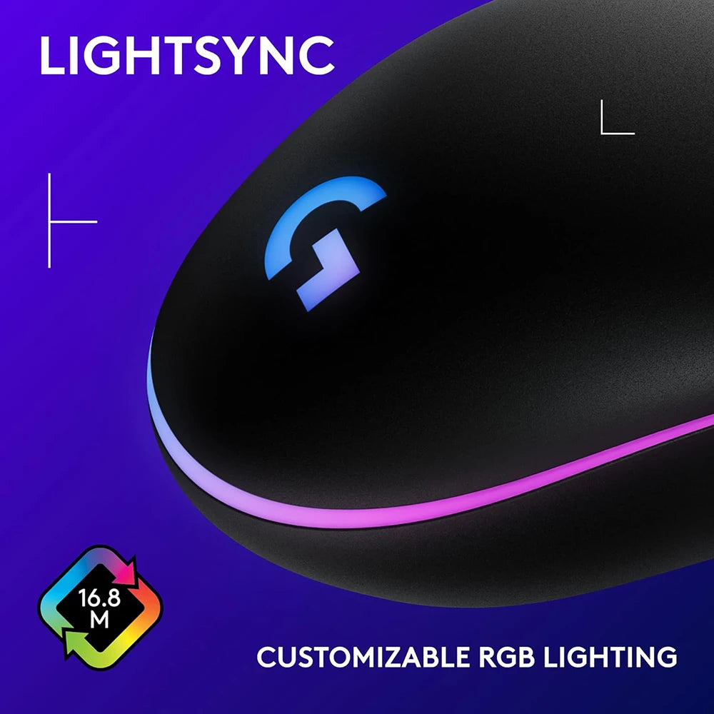 Logitech G203 Lightsync Wired Gaming Mouse in Black
