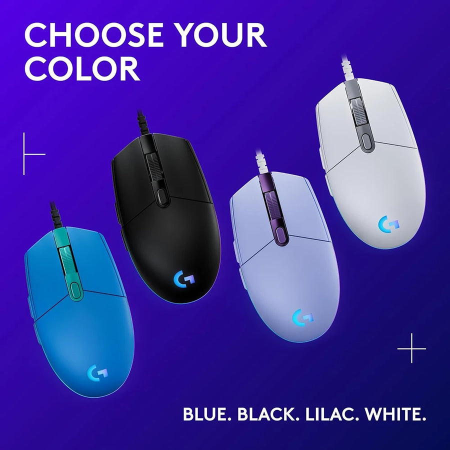 Logitech G203 Lightsync Wired Gaming Mouse in Black