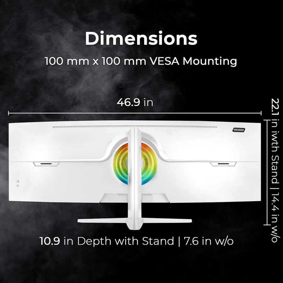 Deco Gear 49" White Curved 5K DQHD Ultrawide Gaming Monitor