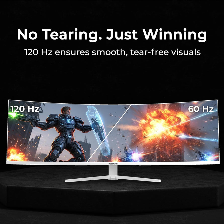 Deco Gear 49" White Curved 5K DQHD Ultrawide Gaming Monitor