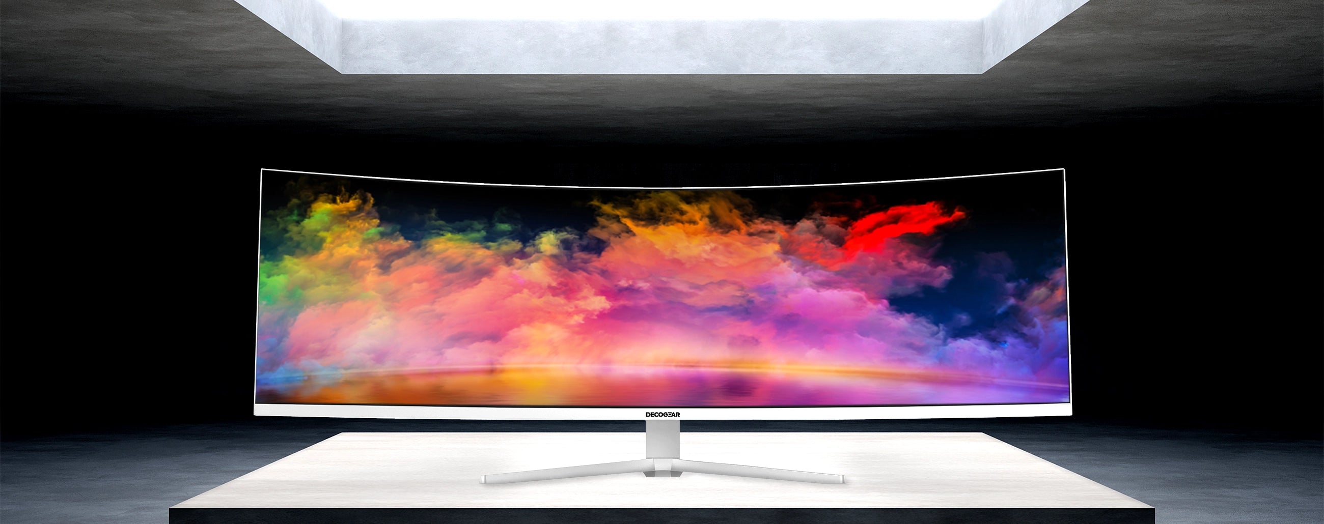 Deco Gear White Ultrawide Monitor