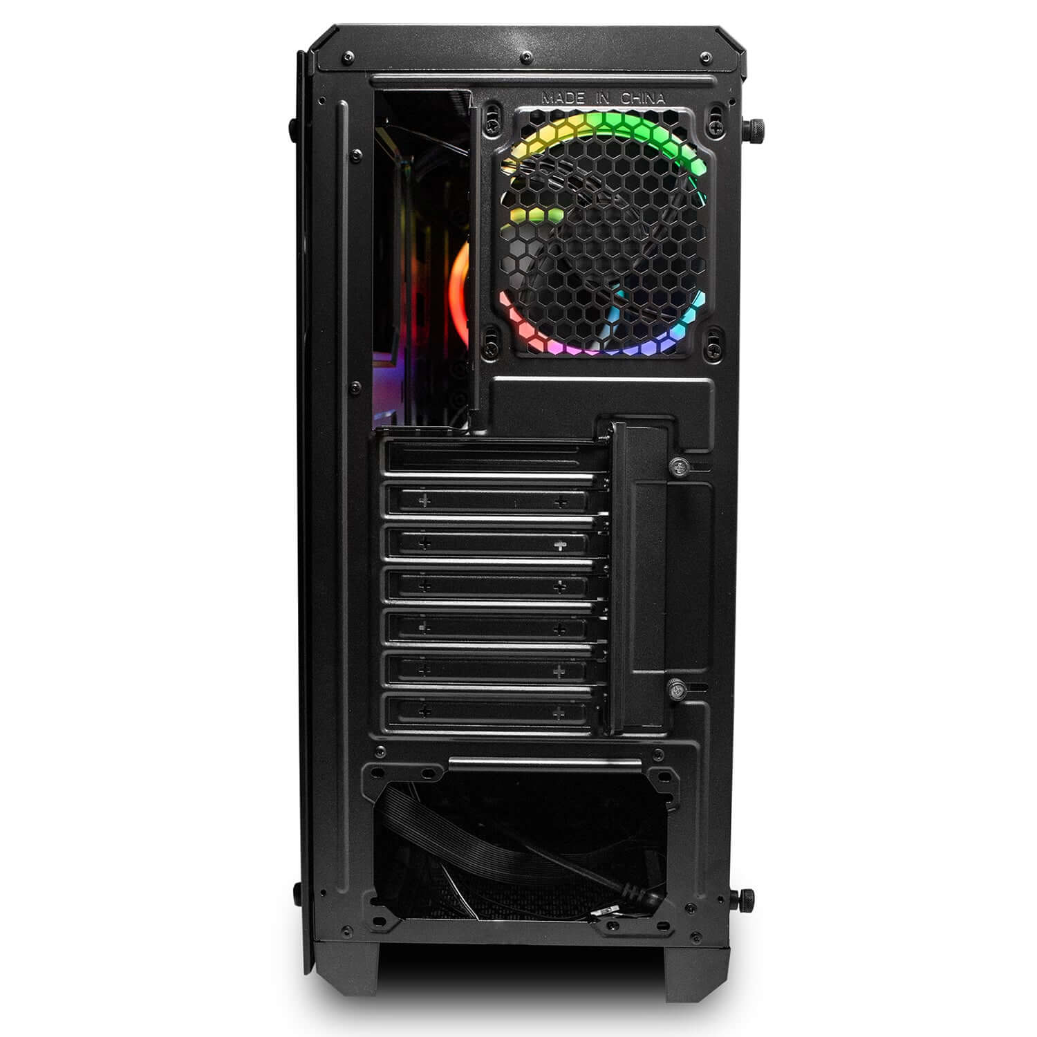 Deco Gear Mid-Tower PC Gaming Computer Case 3-Sided Tempered Glass and LED Lighting - Mini-ITX, Micro-ATX, ATX - Includes 4 120mm Double Ring Fans w/ Expansion for More, 7 Expansion Slots, 4 Drives - DecoGear