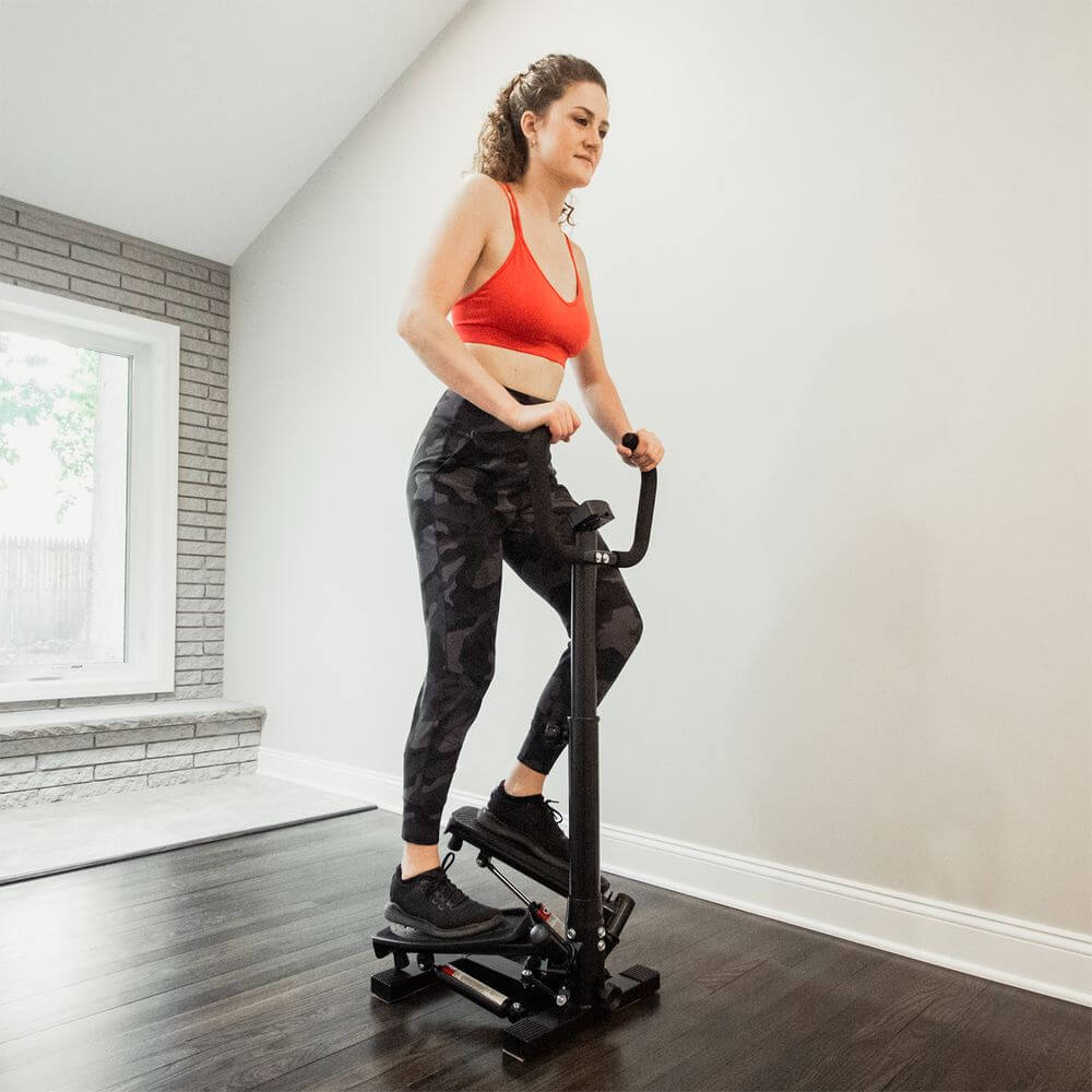 Deco Home Exercise Step Machine w/ Adjustable Stability Handle Bars, Non-Slip Pedals, and LCD Tracking Display, Low-Impact Fitness Equipment for Homes, Apartments, Dorms, and more - DecoGear