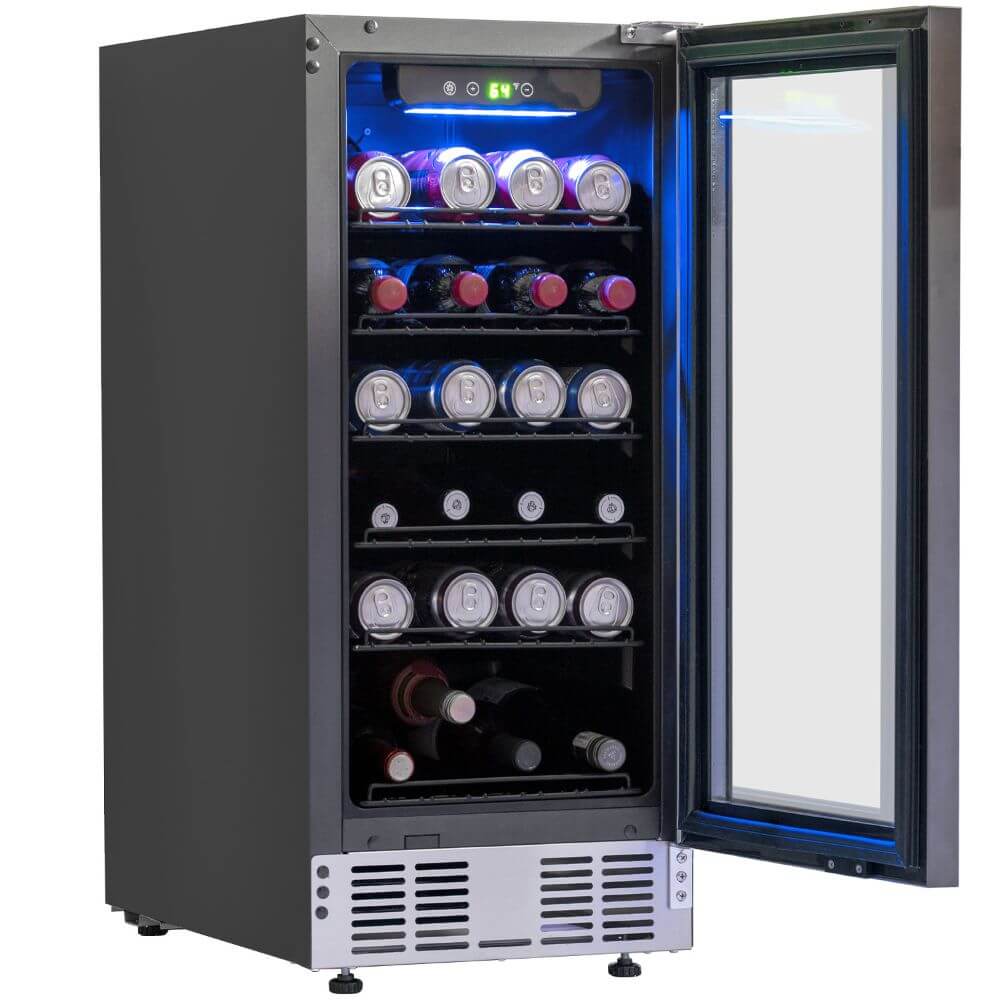 Deco Chef 15 Under Counter Beverage Cooler and Refrigerator, 115 Cans, Beer, Wine, Soda