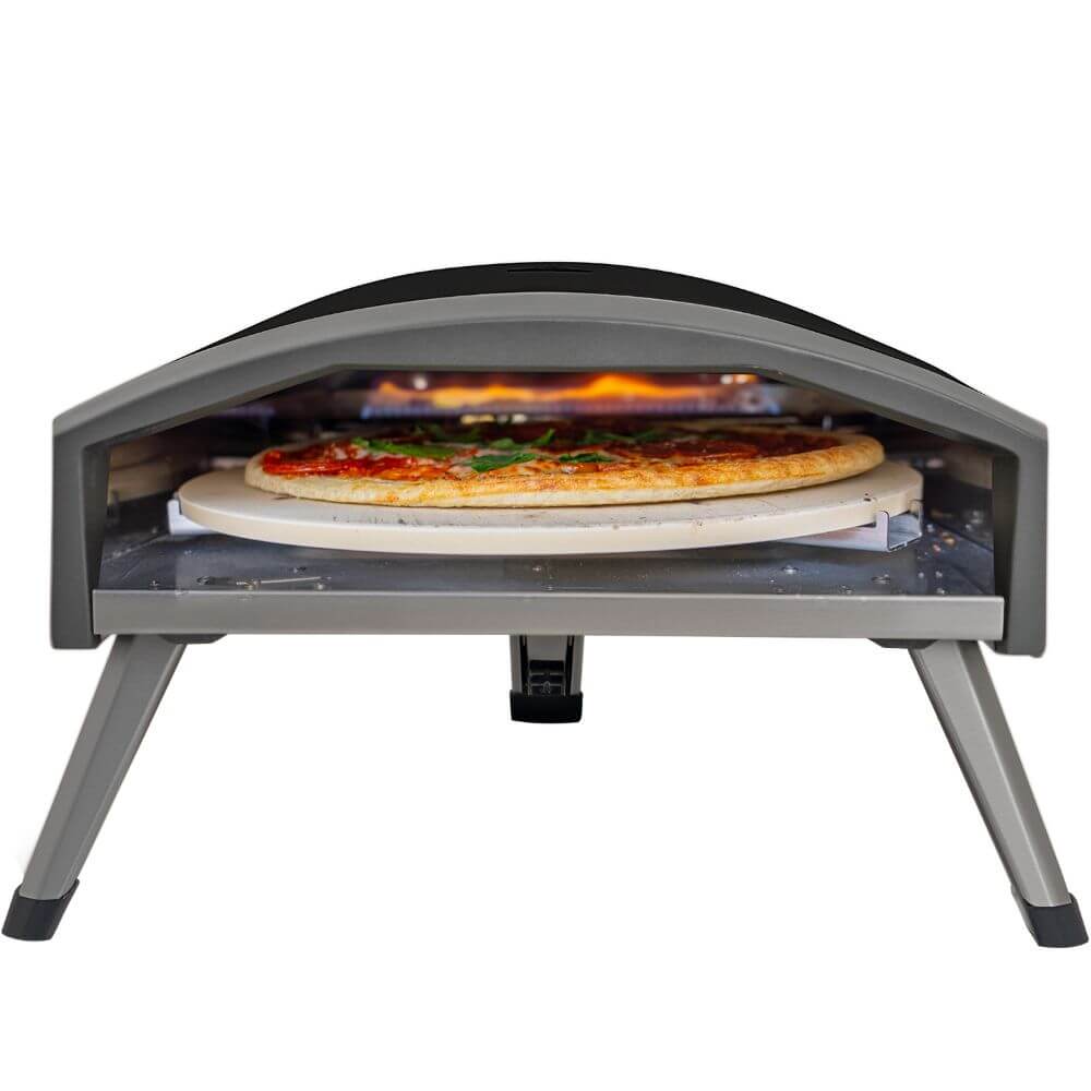 Deco Chef Outdoor Black Gas Pizza Oven, Portable Design, Self-Rotating Baking Stone