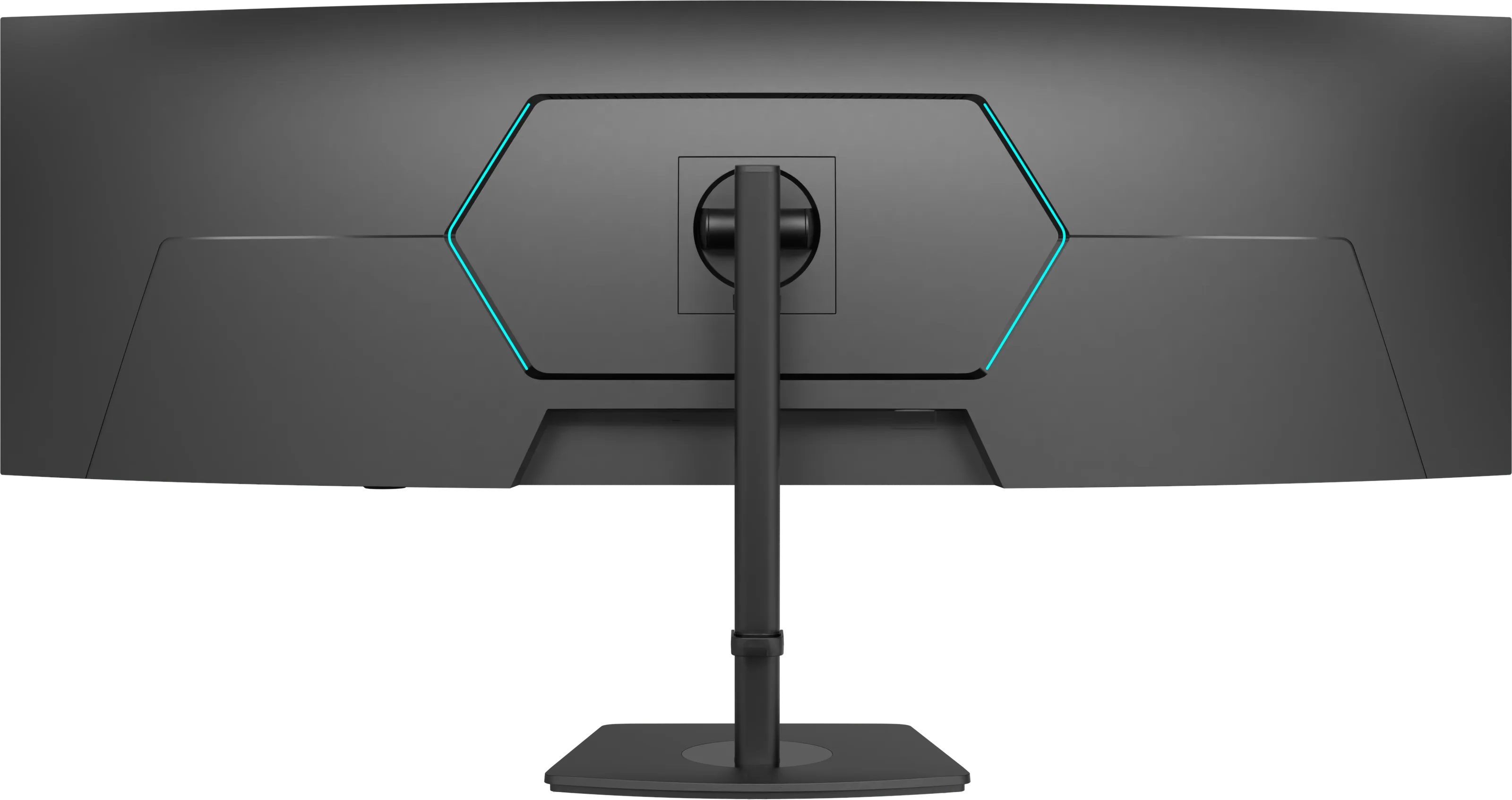 Close-up of the rear centre panel, the VESA block and the stand post