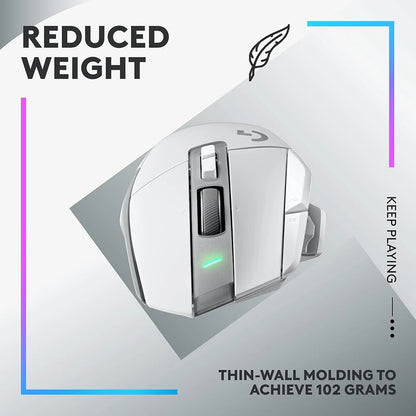 Logitech G502 X Lightspeed Wireless Gaming Mouse, White