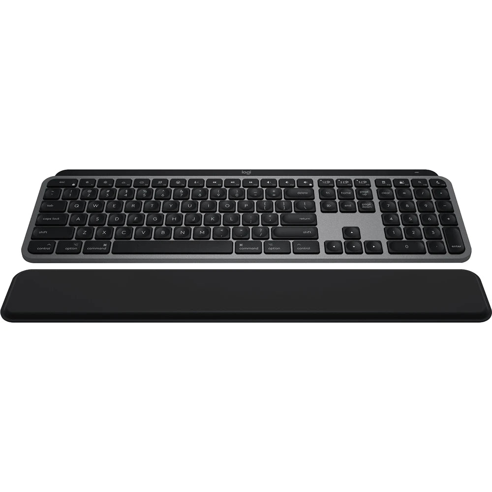 Logitech MX Keys S Combo for Mac, Wireless Keyboard, Mouse, Palm Rest - Space Grey