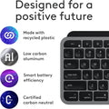 Logitech MX Keys S Combo for Mac, Wireless Keyboard, Mouse, Palm Rest - Space Grey