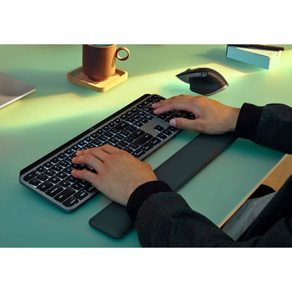 Logitech MX Keys S Combo for Mac, Wireless Keyboard, Mouse, Palm Rest - Space Grey