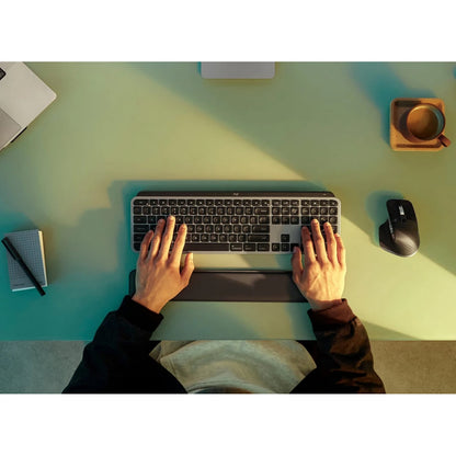 Logitech MX Keys S Combo for Mac, Wireless Keyboard, Mouse, Palm Rest - Space Grey