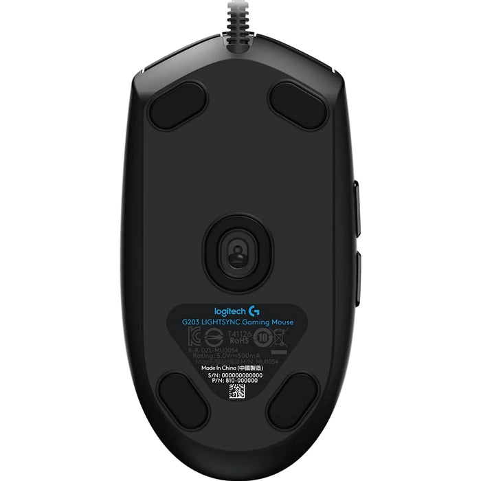 Logitech G203 Lightsync Wired Gaming Mouse in Black