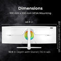 Deco Gear 49" White Curved 5K DQHD Ultrawide Gaming Monitor