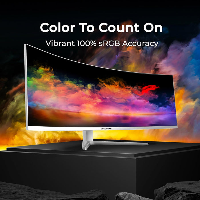 Deco Gear 49" White Curved 5K DQHD Ultrawide Gaming Monitor