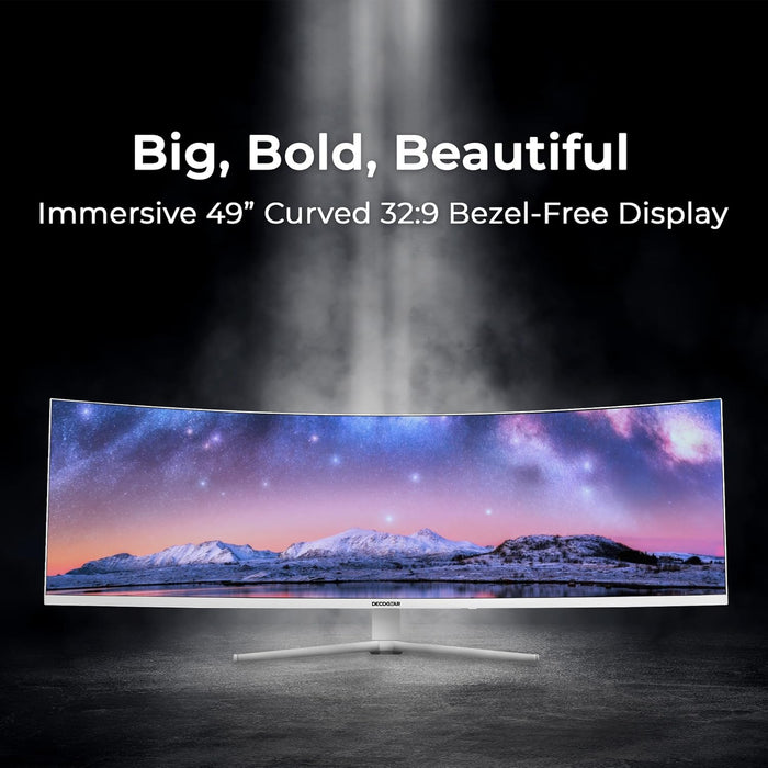 Deco Gear 49" Curved Ultrawide White Monitor