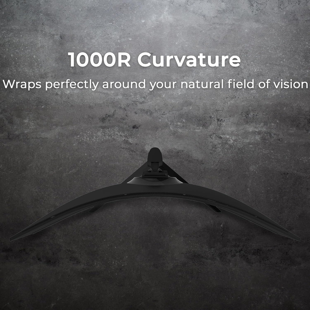 Deco Gear 49″ Curved 240Hz R1000 Monitor, top view showing the deep 1000R curve
