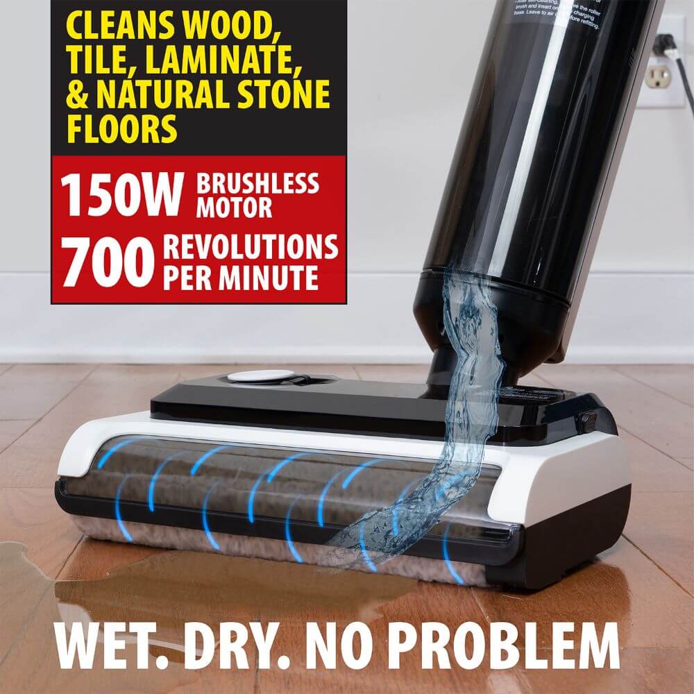 Deco Home 220W Wet/Dry All-in-One Hard Floor Vacuum Cleaner with Charge Dock, Cordless