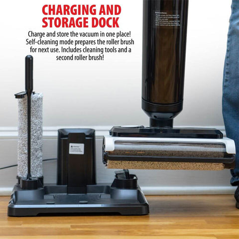 Deco Home 220W Wet/Dry All-in-One Hard Floor Vacuum Cleaner with Charge Dock, Cordless