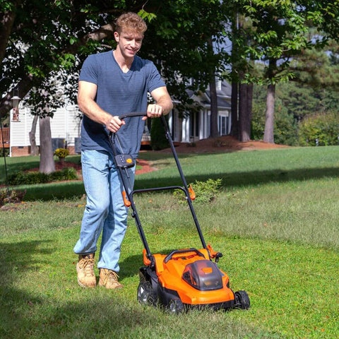 Deco Home Cordless Lawn Mower 16" Deck, 40V Battery, Push Start, 45L Grass Bag, Side Chute