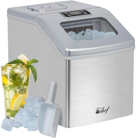 Deco Chef 40LB Per Day Countertop Ice Maker 2.4lb of Ice Every 15-20 Minutes, Stainless Steel