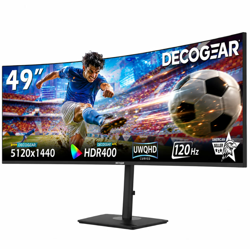 Deco Gear 49" Curved 5K Display | DQHD 120Hz Ultrawide Monitor