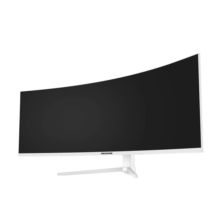 white ultrawide monitor