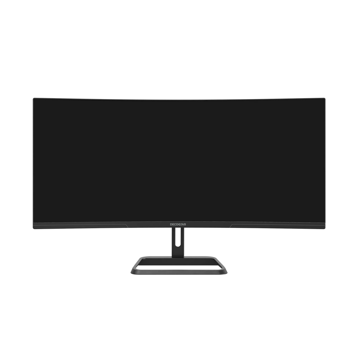 Deco Gear 34″ Business Monitor, straight front view with the screen off