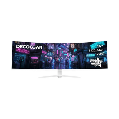 Deco Gear 49" White Curved 5K DQHD Ultrawide Gaming Monitor