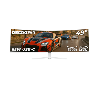 Deco Gear 49" White Curved 5K2K Ultrawide Gaming Monitor