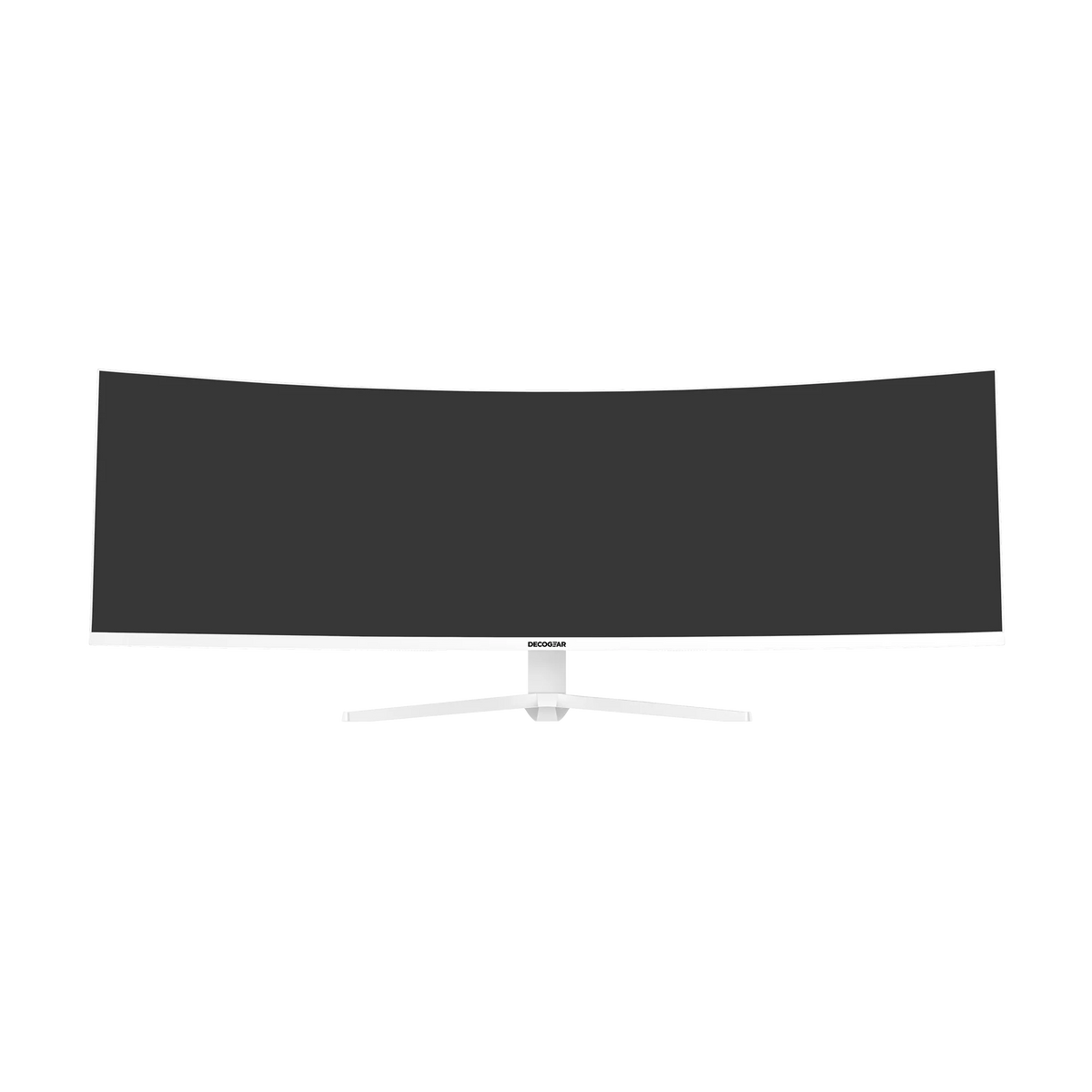 Deco Gear 49″ White Curved 5K DQHD, front view, screen off