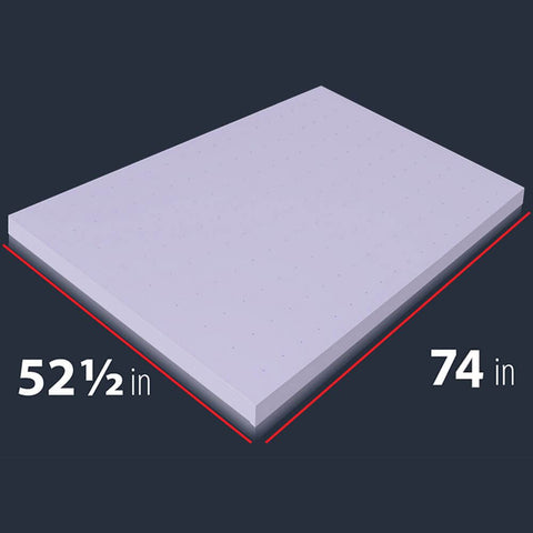 Deco Home 3 Inch Memory Foam Mattress Topper with Relaxing Infused Lavender Scent Dimentions