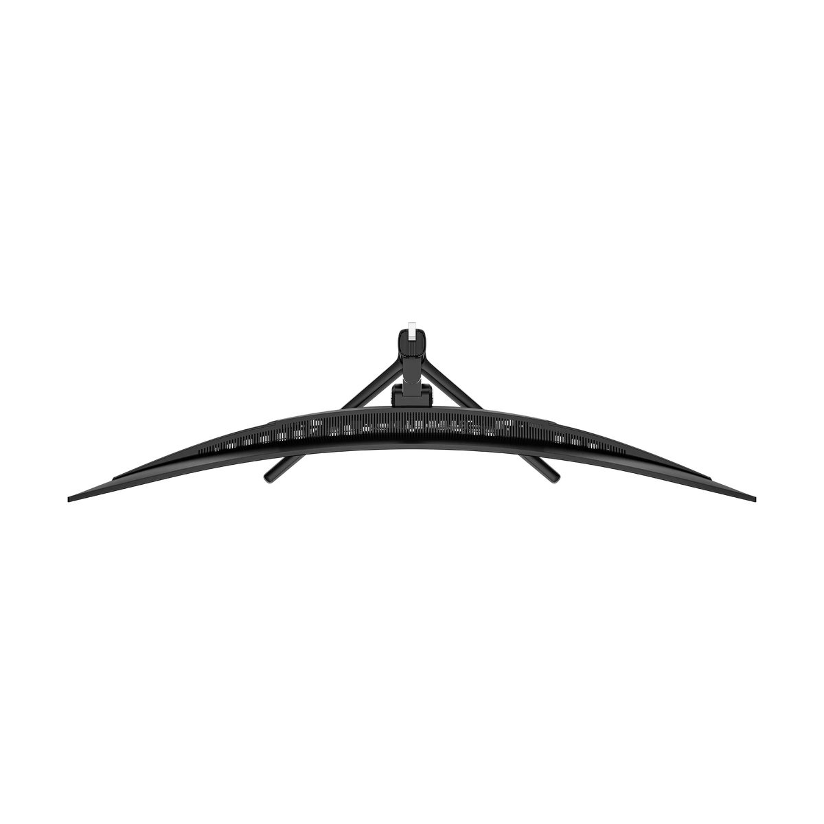 Deco Gear 49″ 240 Hz OLED Monitor, top view showing the curve and the three-legged base