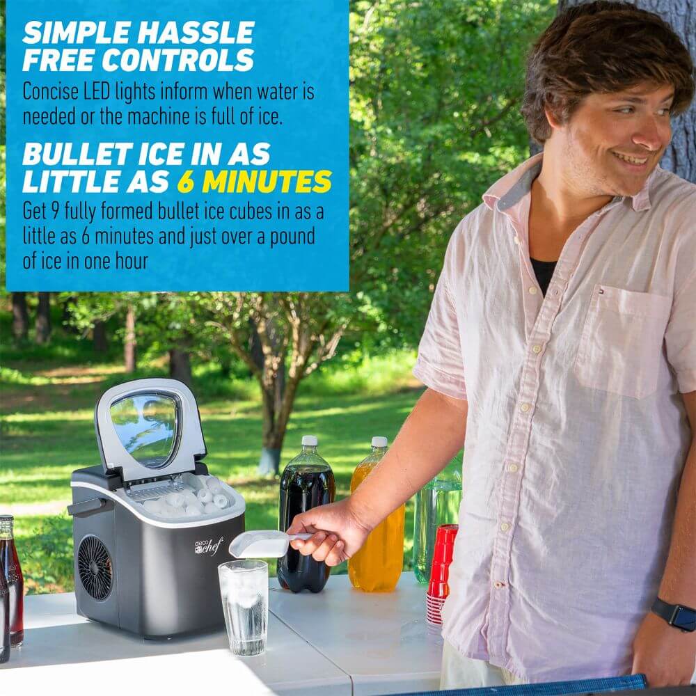 Ice Makers Countertop, 9 Cubes Ready in 6 Mins, 26lbs in 24Hrs
