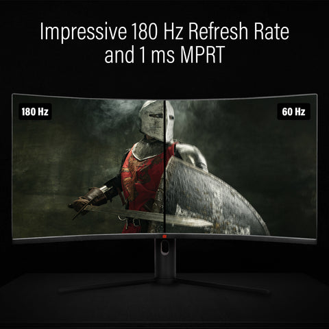 Deco Gear 34" 3440x1440 21:9 Ultrawide Curved Monitor, 180Hz, HDR10, 4000:1 Contrast Ratio, 6ms