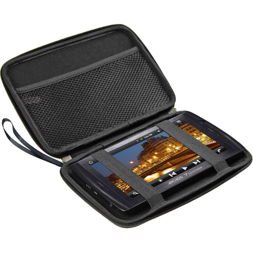 Deco Gear 10" Hard EVA Case for Tablets and GPS with Dual Zipper System - Black with Carbon Fiber Design - DecoGear