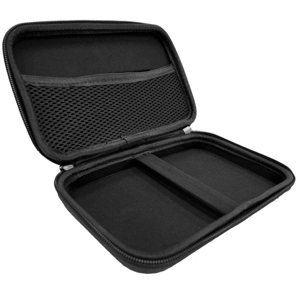 Deco Gear 7" Hard EVA Case for Tablets and GPS with Dual Zipper System - Black with Carbon Fiber Design - DecoGear