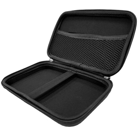 Deco Gear 7" Hard EVA Case for Tablets and GPS with Dual Zipper System - Black with Carbon Fiber Design - DecoGear