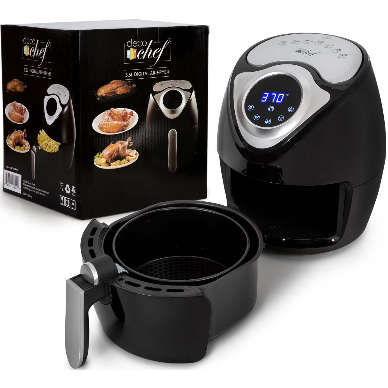 Simple Living Products 5.8qt Electric Hot Digital Air Fryer & Oil Less