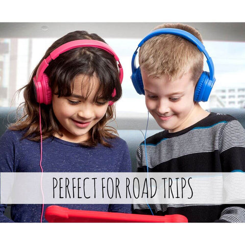 Deco Gear Kids Doodle Foldable Over-Ear Coloring Headphones with Children's Safe Ears Volume Limiter Includes Bonus Crayons (Pink) - DecoGear