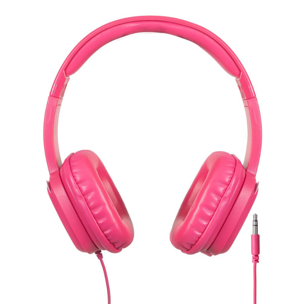 Deco Gear Kids Doodle Foldable Over-Ear Coloring Headphones with Children's Safe Ears Volume Limiter Includes Bonus Crayons (Pink) - DecoGear