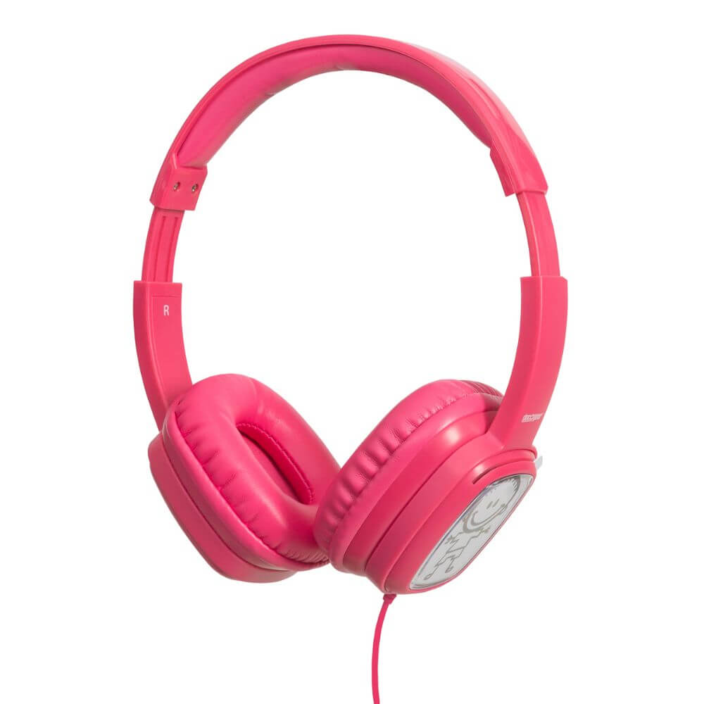 Deco Gear Kids Doodle Foldable Over-Ear Coloring Headphones with Children's Safe Ears Volume Limiter Includes Bonus Crayons (Pink) - DecoGear