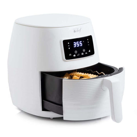 Deco Chef 5.8QT Digital Electric Air Fryer with Accessories and Cookbook- Air Frying, Roasting, Baking, Crisping, and Reheating for Healthier and Faster Cooking (White) - DecoGear