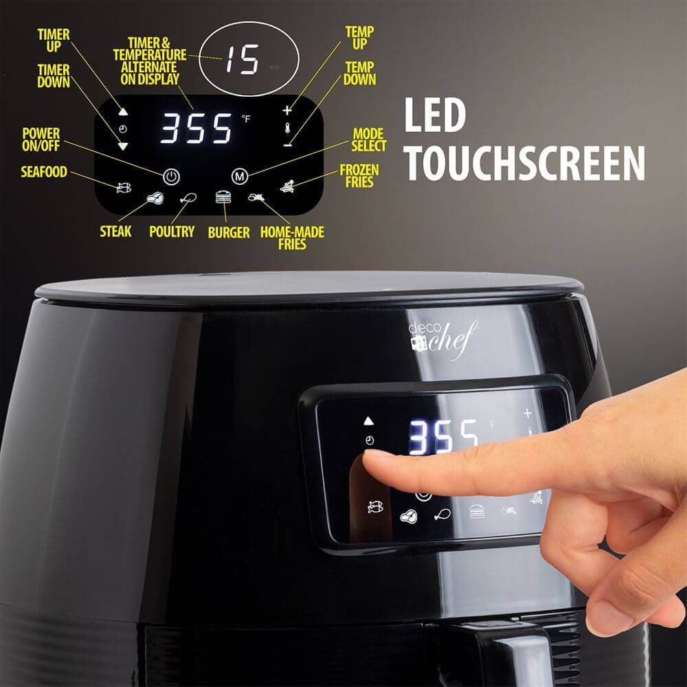 Deco Chef Black Fryer Touchscreen