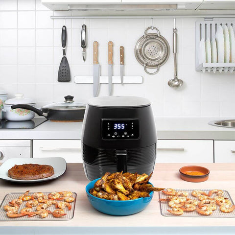 Deco Chef 5.8QT Electric Digital Air Fryer with Accessories and Cookbook- Air Frying, Roasting, Baking, Crisping, and Reheating for Healthier and Faster Cooking - DecoGear