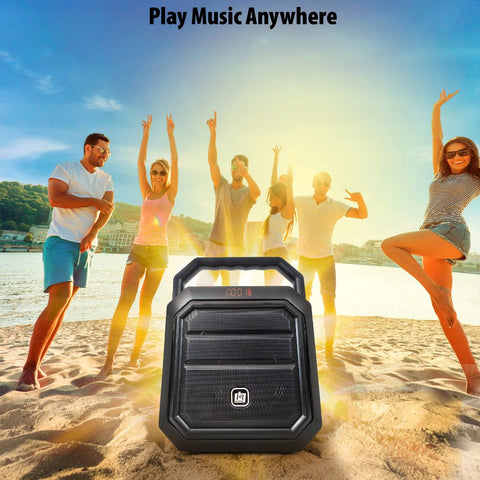 Deco Gear Portable Wireless PA Speaker System with Wireless Microphone - 30W Power and Rechargeable 4000 mAh Battery - Built in Equalizer , Radio , Aux and USB ports - comes with Carrying Strap - Deco Gear