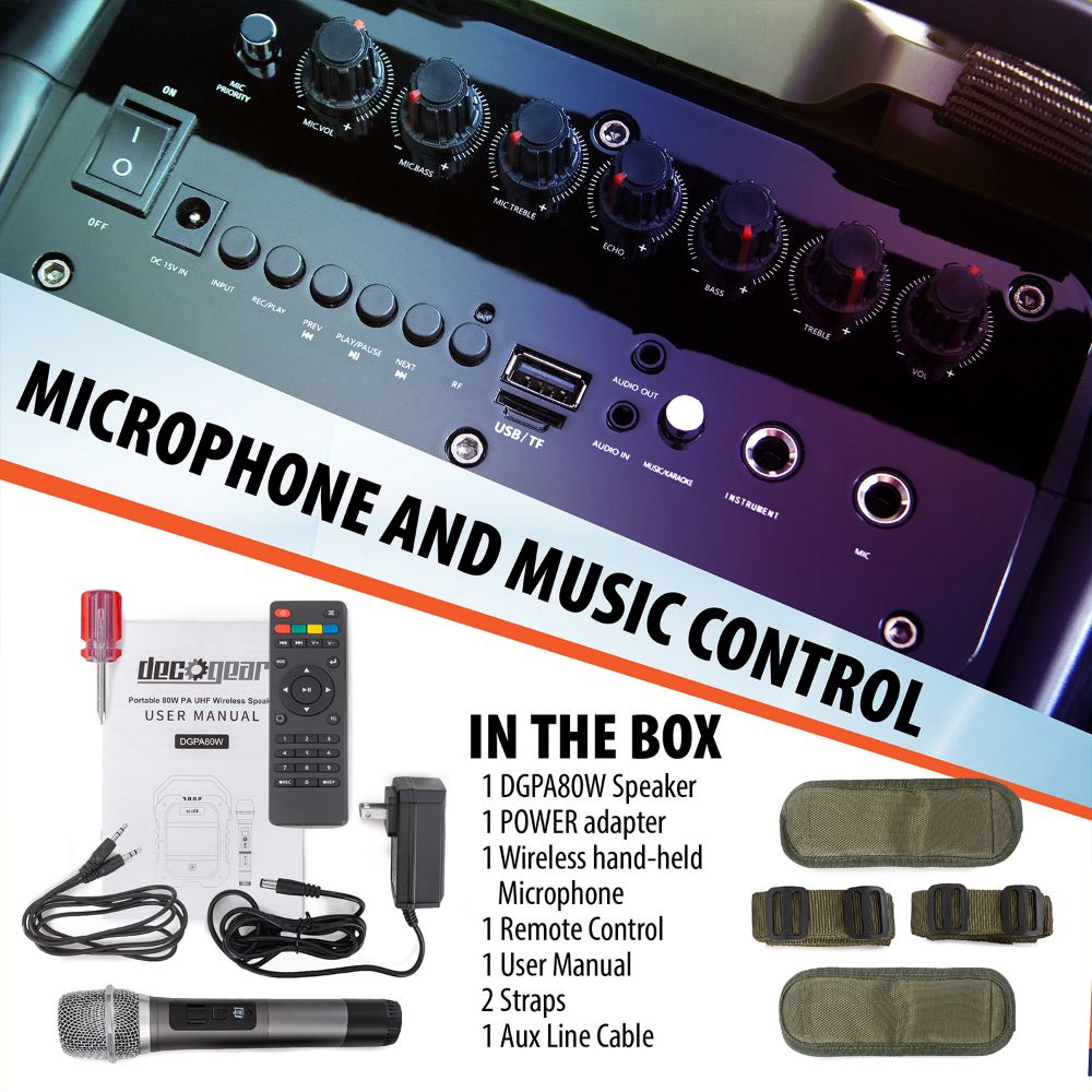 Diydeg Portable Karaoke Machine, Powerful Bluetooth PA Speaker