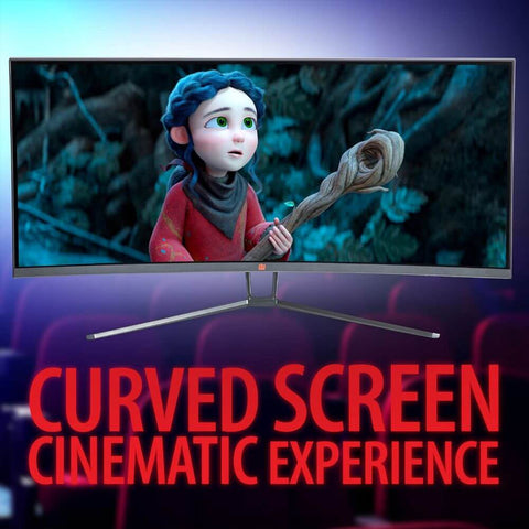 Deco Gear 35" Curved Ultrawide E-LED Gaming Monitor, 21:9 Aspect Ratio, Immersive 3440x1440 Resolution, 100Hz Refresh Rate, 3000:1 Contrast Ratio (DGVIEW201) - DecoGear