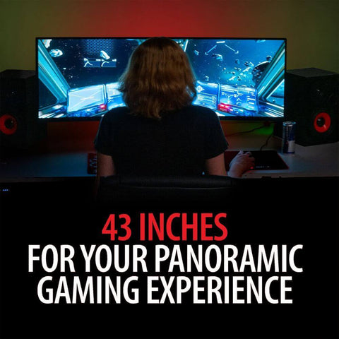 Deco Gear 43" Curved Ultrawide E-LED Gaming Monitor, 32:10 Aspect Ratio, Immersive 3840x1200 Resolution, 120Hz Refresh Rate, 3000:1 Contrast Ratio (DGVIEW430) - DecoGear