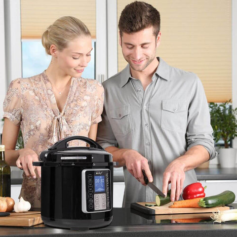 Deco Chef 8 QT 10-in-1 Pressure Cooker – Instant Rice, Sauté, Slow Cook, Yogurt, Meats, Deserts, Soups, Stews – Includes Recipe Book, Tempered Glass Lid, Mitts, Grill Rack, and Steaming Basket - DecoGear